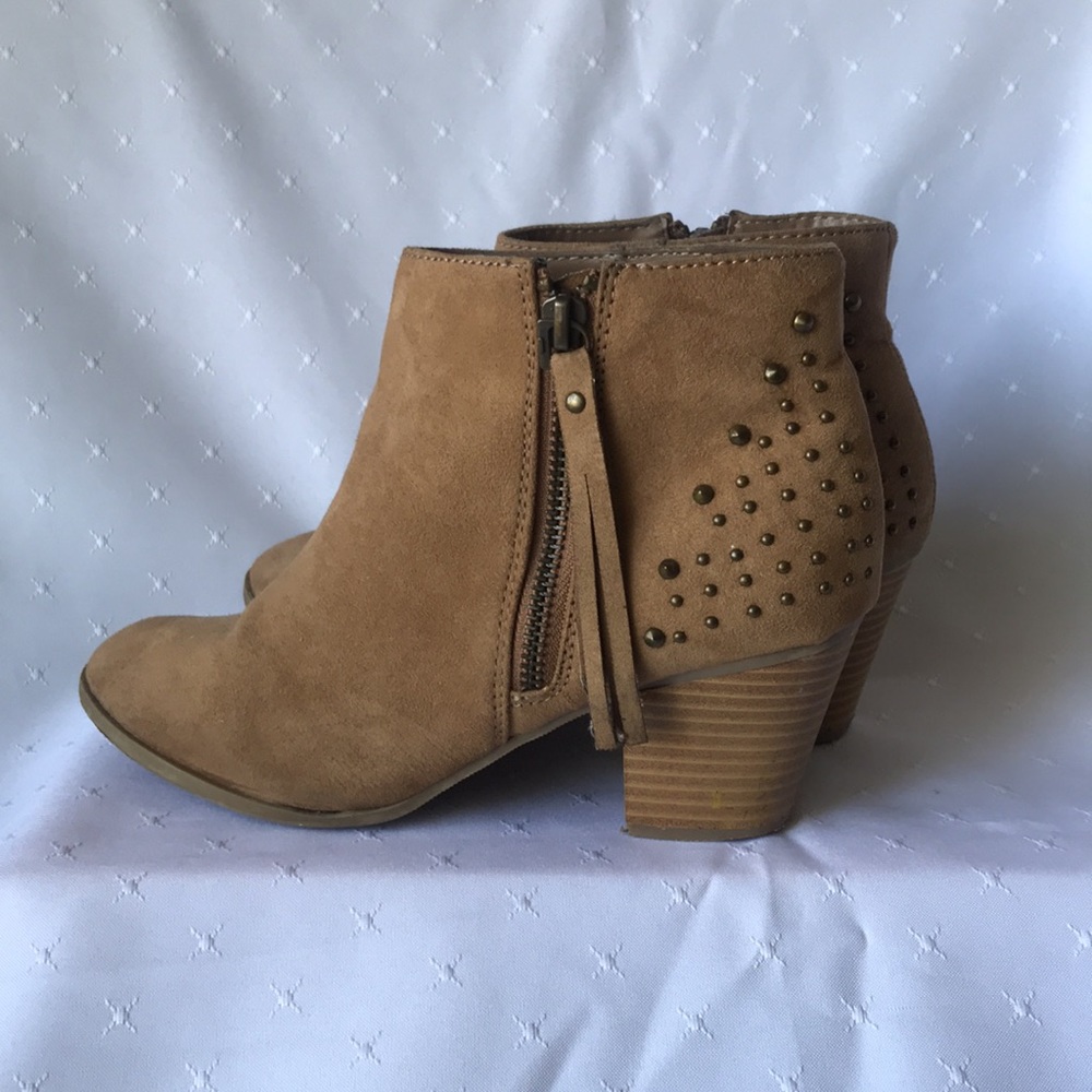 Express Faux Suede Studded Ankle Booties